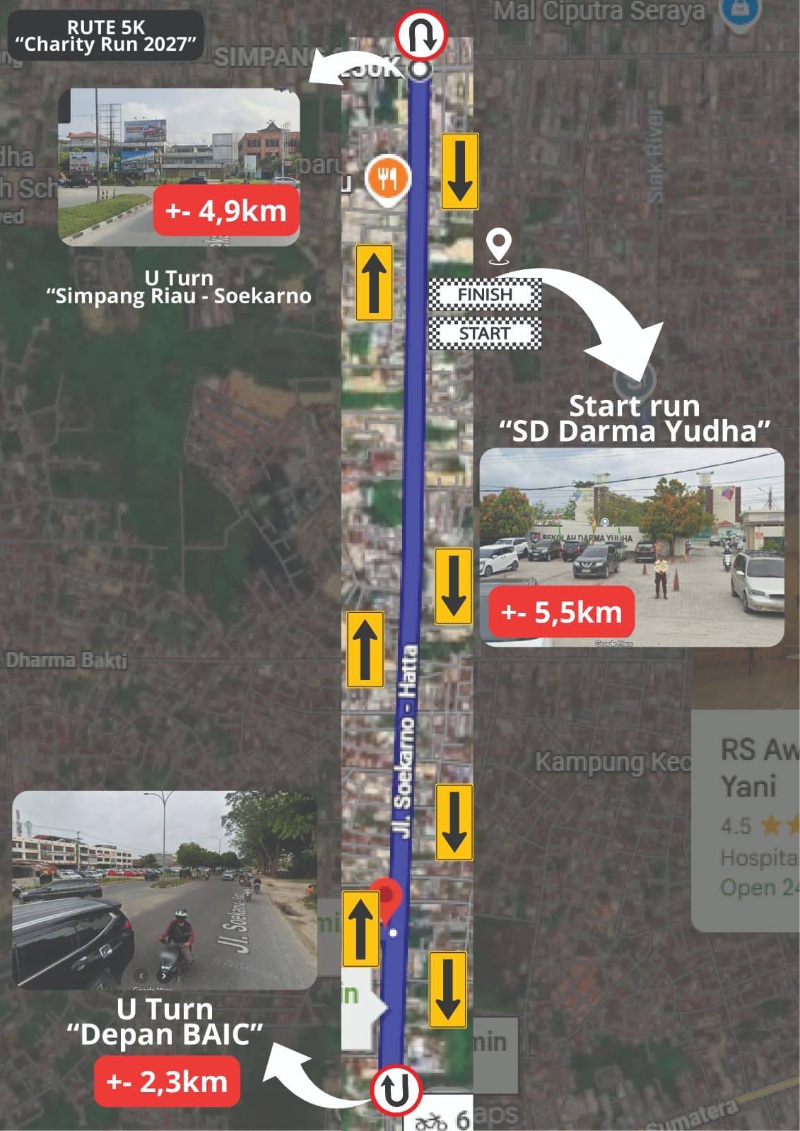 Peta rute lari 5K
